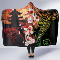 Hawaiian and Japanese Hooded Blanket Koi Fish With Kanaka Polynesian Tattoo - Polynesian Pride