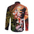 Hawaiian and Japanese Long Sleeve Button Shirt Koi Fish With Kanaka Polynesian Tattoo - Polynesian Pride