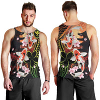 Hawaiian and Japanese Men Tank Top Koi Fish With Kanaka Polynesian Tattoo - Polynesian Pride