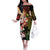Hawaiian and Japanese Off The Shoulder Long Sleeve Dress Koi Fish With Kanaka Polynesian Tattoo - Polynesian Pride
