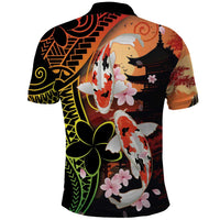 Hawaiian and Japanese Polo Shirt Koi Fish With Kanaka Polynesian Tattoo - Polynesian Pride