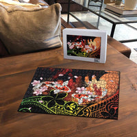 Hawaiian and Japanese Puzzle Koi Fish With Kanaka Polynesian Tattoo - Polynesian Pride