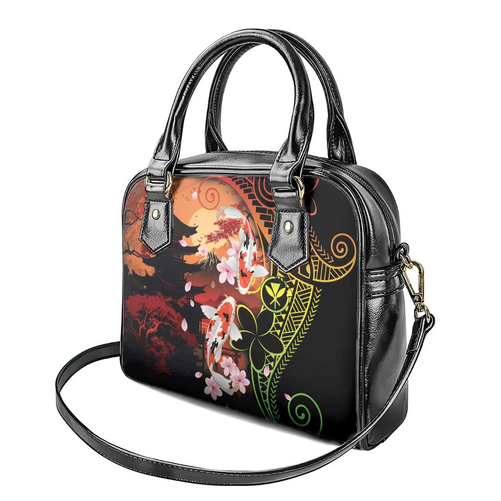 Hawaiian and Japanese Shoulder Handbag Koi Fish With Kanaka Polynesian Tattoo - Polynesian Pride