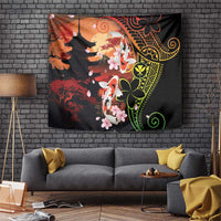 Hawaiian and Japanese Tapestry Koi Fish With Kanaka Polynesian Tattoo - Polynesian Pride