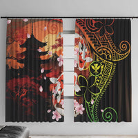 Hawaiian and Japanese Window Curtain Koi Fish With Kanaka Polynesian Tattoo - Polynesian Pride
