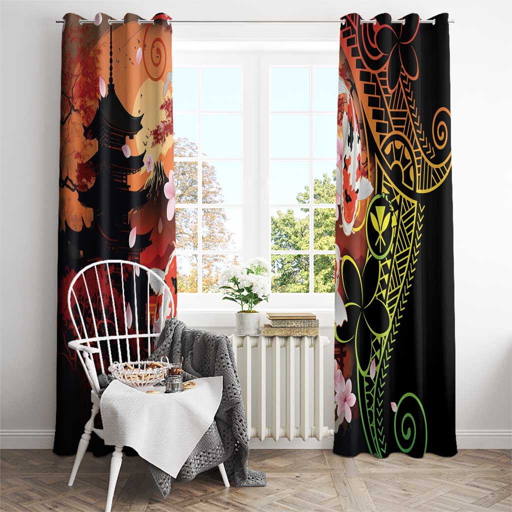 Hawaiian and Japanese Window Curtain Koi Fish With Kanaka Polynesian Tattoo - Polynesian Pride