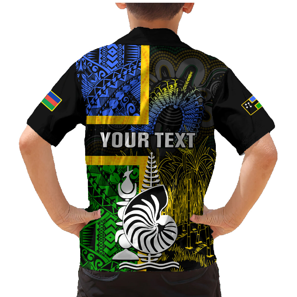 Personalised South Sea Islanders Family Matching Mermaid Dress and Hawaiian Shirt Kanakas With New Caledonia Coat Of Arms LT14 - Polynesian Pride