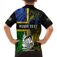 Personalised South Sea Islanders Family Matching Summer Maxi Dress and Hawaiian Shirt Kanakas With New Caledonia Coat Of Arms LT14 - Polynesian Pride