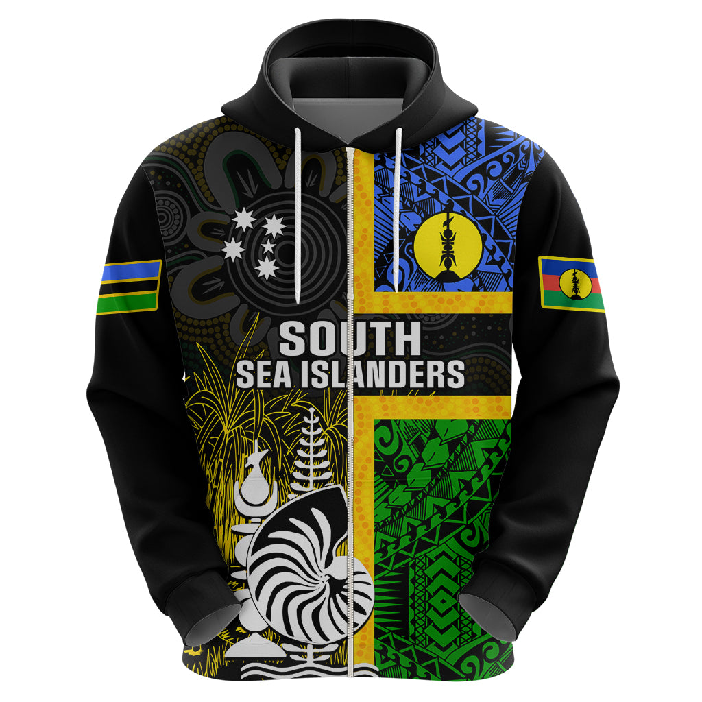 Personalised South Sea Islanders Hoodie Kanakas With New Caledonia Coat Of Arms LT14 - Polynesian Pride