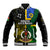 Personalised South Sea Islanders Baseball Jacket Kanakas With Vanuatu Coat Of Arms LT14 Unisex Black - Polynesian Pride