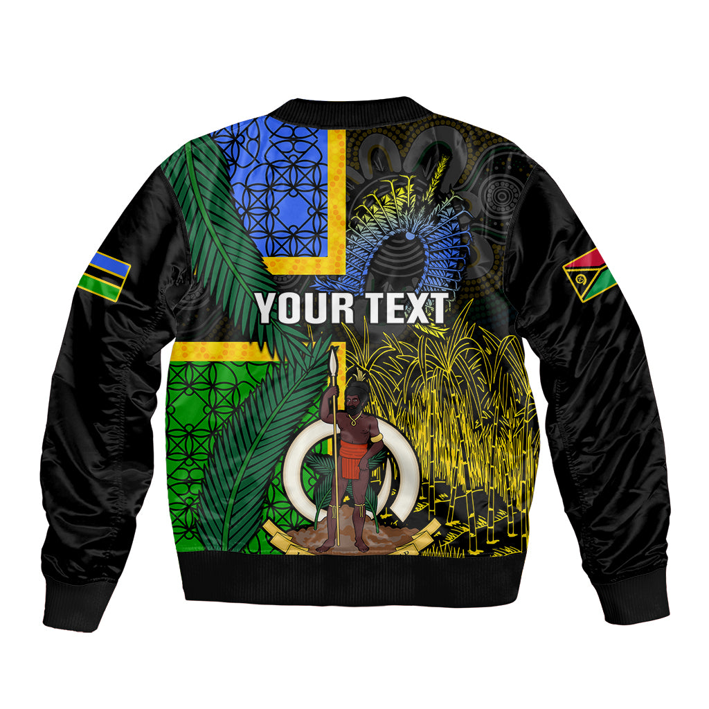 Personalised South Sea Islanders Bomber Jacket Kanakas With Vanuatu Coat Of Arms LT14 - Polynesian Pride