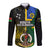 Personalised South Sea Islanders Long Sleeve Button Shirt Kanakas With Vanuatu Coat Of Arms LT14 Unisex Black - Polynesian Pride
