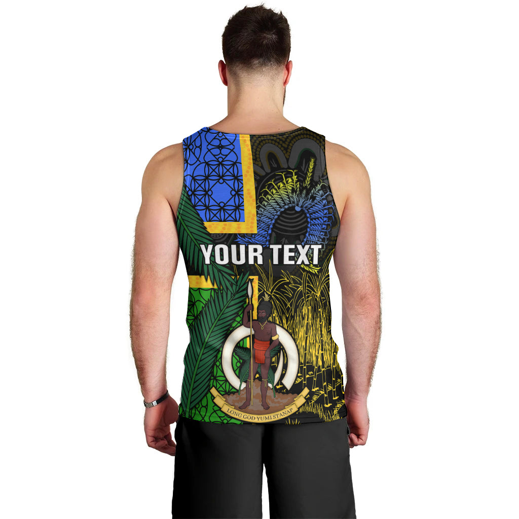 Personalised South Sea Islanders Men Tank Top Kanakas With Vanuatu Coat Of Arms LT14 - Polynesian Pride