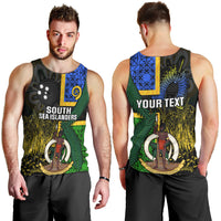 Personalised South Sea Islanders Men Tank Top Kanakas With Vanuatu Coat Of Arms LT14 - Polynesian Pride