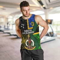 Personalised South Sea Islanders Men Tank Top Kanakas With Vanuatu Coat Of Arms LT14 - Polynesian Pride