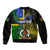 Personalised South Sea Islanders Sleeve Zip Bomber Jacket Kanakas With Vanuatu Coat Of Arms LT14 - Polynesian Pride