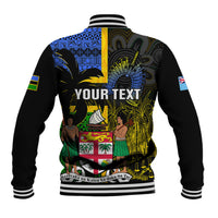 Personalised South Sea Islanders Baseball Jacket Kanakas With Fiji Coat Of Arms LT14 - Polynesian Pride