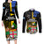 Personalised South Sea Islanders Couples Matching Long Sleeve Bodycon Dress and Long Sleeve Button Shirts Kanakas With Fiji Coat Of Arms LT14 Black - Polynesian Pride