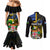 Personalised South Sea Islanders Couples Matching Mermaid Dress and Long Sleeve Button Shirts Kanakas With Fiji Coat Of Arms LT14 - Polynesian Pride