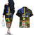 Personalised South Sea Islanders Couples Matching Off The Shoulder Long Sleeve Dress and Hawaiian Shirt Kanakas With Fiji Coat Of Arms LT14 - Polynesian Pride