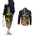 Personalised South Sea Islanders Couples Matching Off The Shoulder Long Sleeve Dress and Long Sleeve Button Shirts Kanakas With Fiji Coat Of Arms LT14 - Polynesian Pride