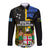 Personalised South Sea Islanders Long Sleeve Button Shirt Kanakas With Fiji Coat Of Arms LT14 Unisex Black - Polynesian Pride