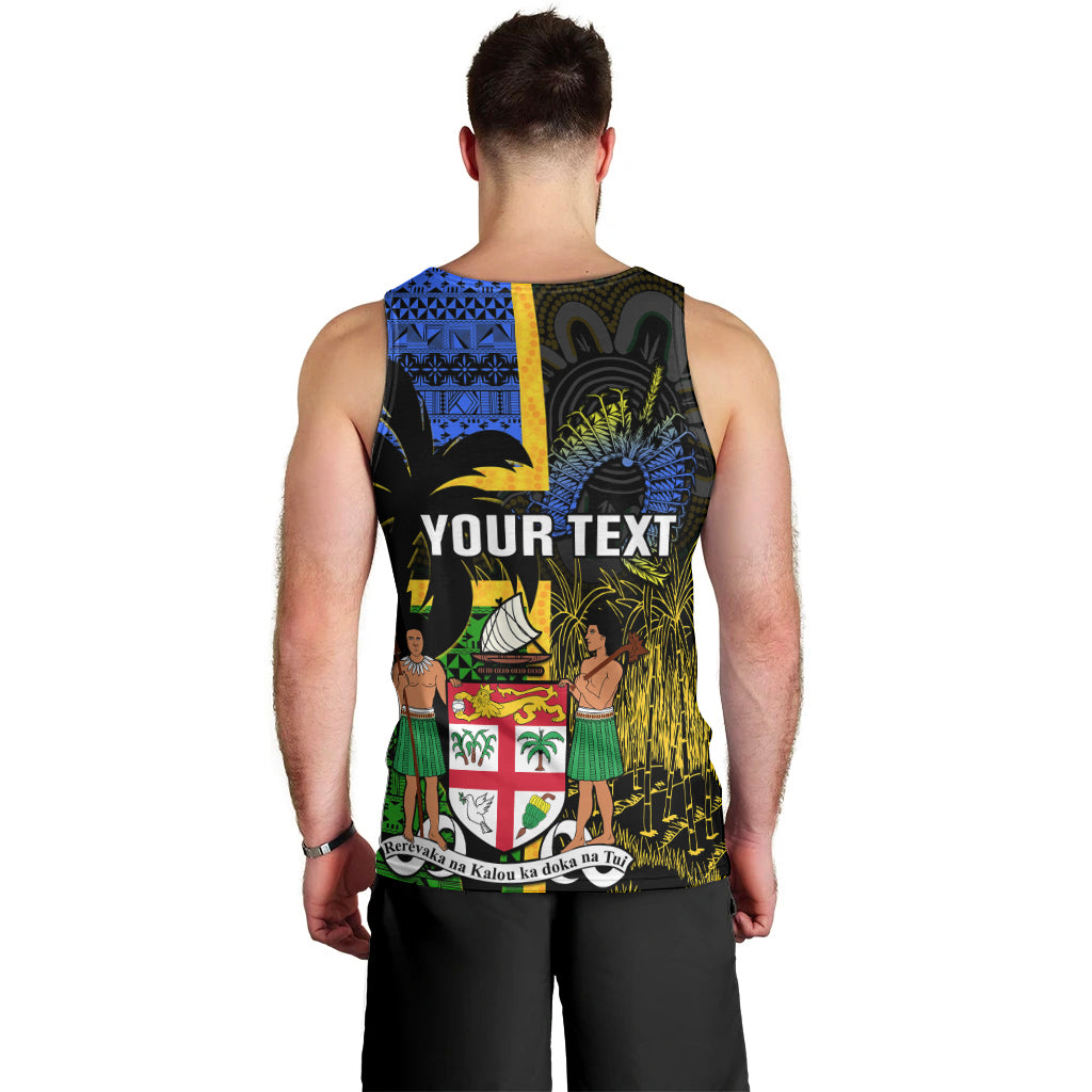 Personalised South Sea Islanders Men Tank Top Kanakas With Fiji Coat Of Arms LT14 - Polynesian Pride