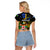 Personalised South Sea Islanders Raglan Cropped T Shirt Kanakas With Fiji Coat Of Arms LT14 - Polynesian Pride