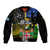 Personalised South Sea Islanders Sleeve Zip Bomber Jacket Kanakas With Fiji Coat Of Arms LT14 Unisex Black - Polynesian Pride