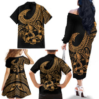 polynesia-family-matching-off-shoulder-long-sleeve-dress-and-hawaiian-shirt-fish-hook-tattoo-go-fishing-polynesian-pattern-gold