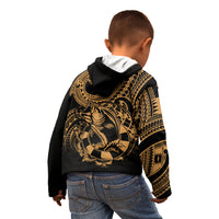 Polynesia Kid Hoodie Fish Hook Tattoo Go Fishing Polynesian Pattern Gold LT14 - Polynesian Pride