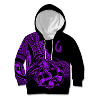 Polynesia Kid Hoodie Fish Hook Tattoo Go Fishing Polynesian Pattern Purple LT14 Hoodie Purple - Polynesian Pride