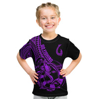 Polynesia Kid T Shirt Fish Hook Tattoo Go Fishing Polynesian Pattern Purple LT14 Purple - Polynesian Pride