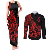 polynesia-couples-matching-tank-maxi-dress-and-long-sleeve-button-shirts-fish-hook-tattoo-go-fishing-polynesian-pattern-red