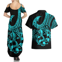 polynesia-couples-matching-summer-maxi-dress-and-hawaiian-shirt-fish-hook-tattoo-go-fishing-polynesian-pattern-turquosie