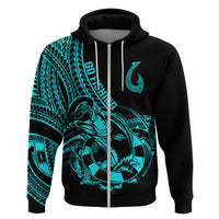 Polynesia Hoodie Fish Hook Tattoo Go Fishing Polynesian Pattern Turquosie LT14 - Polynesian Pride