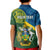 Personalised Solomon Islands Kid Polo Shirt Tropical Leaves With Melanesian Pattern LT14 - Polynesian Pride