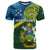 Personalised Solomon Islands T Shirt Tropical Leaves With Melanesian Pattern LT14 Green - Polynesian Pride