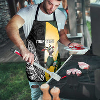 New Zealand and South Africa Rugby Custom Apron Maori Silver Fern Springbok Together - Polynesian Pride