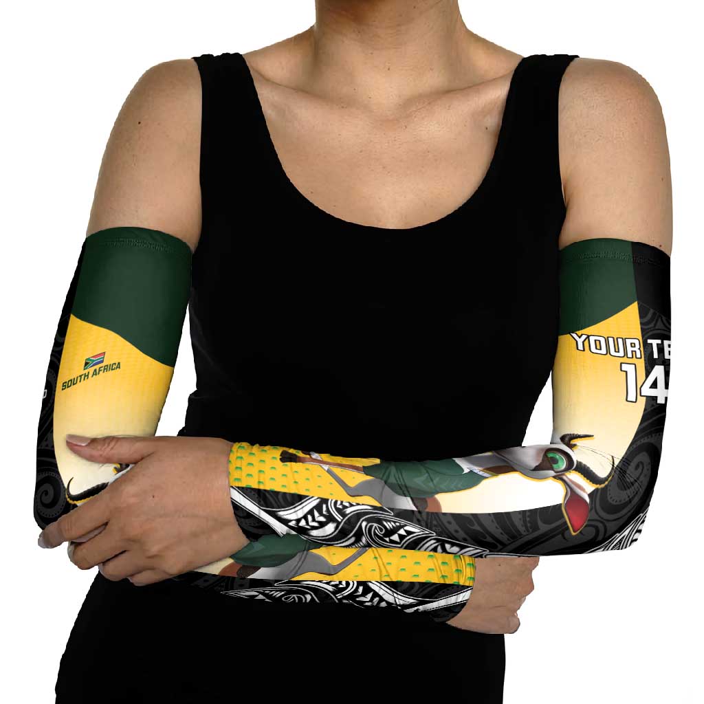 New Zealand and South Africa Rugby Custom Arm Sleeves Maori Silver Fern Springbok Together - Polynesian Pride
