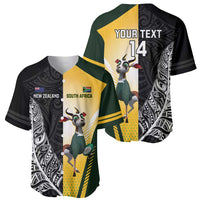 New Zealand and South Africa Rugby Custom Baseball Jersey Maori Silver Fern Springbok Together - Polynesian Pride