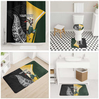 New Zealand and South Africa Rugby Custom Bathroom Set Maori Silver Fern Springbok Together - Polynesian Pride