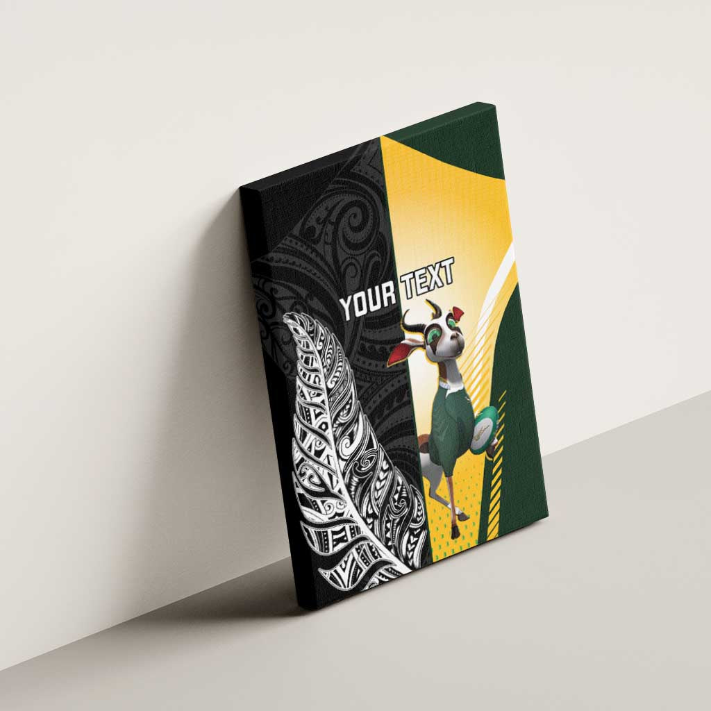 New Zealand and South Africa Rugby Custom Canvas Wall Art Maori Silver Fern Springbok Together - Polynesian Pride