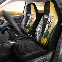 New Zealand and South Africa Rugby Custom Car Seat Cover Maori Silver Fern Springbok Together - Polynesian Pride