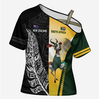 New Zealand and South Africa Rugby Custom Cross Shoulder Shirt Maori Silver Fern Springbok Together - Polynesian Pride