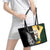 New Zealand and South Africa Rugby Custom Leather Tote Bag Maori Silver Fern Springbok Together - Polynesian Pride