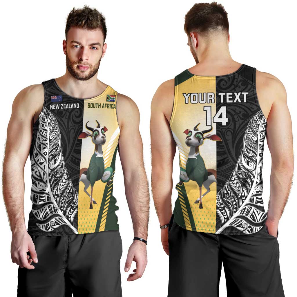 New Zealand and South Africa Rugby Custom Men Tank Top Maori Silver Fern Springbok Together - Polynesian Pride