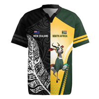 New Zealand and South Africa Rugby Custom Rugby Jersey Maori Silver Fern Springbok Together - Polynesian Pride