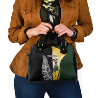 New Zealand and South Africa Rugby Custom Shoulder Handbag Maori Silver Fern Springbok Together - Polynesian Pride