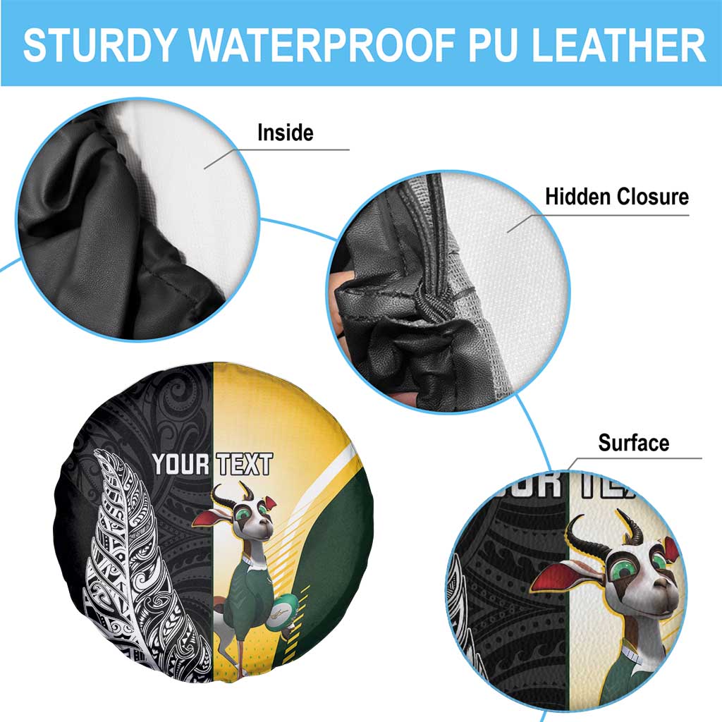 New Zealand and South Africa Rugby Custom Spare Tire Cover Maori Silver Fern Springbok Together - Polynesian Pride